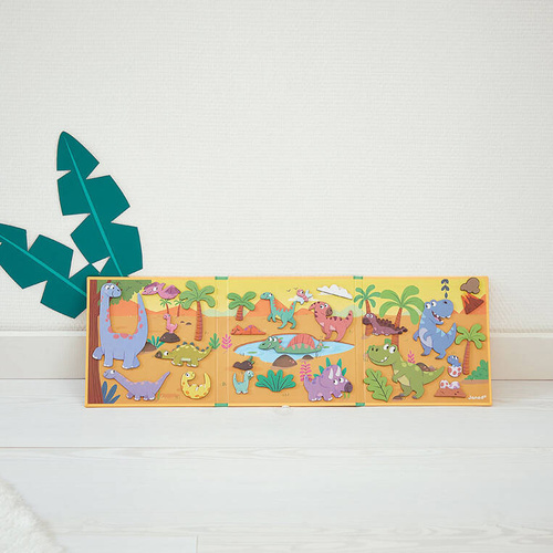 Janod - Magnetyczna układanka Dinozaury Magneti'stories 3+