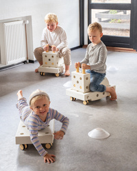 MODU Education set, small – creative blocks developing gross motor skills, sand grey / honey yellow