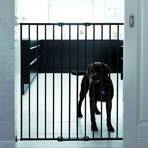 DogSpace - Charlie Extra Tall Extending Dog Gate, Black (63.5-107cm)