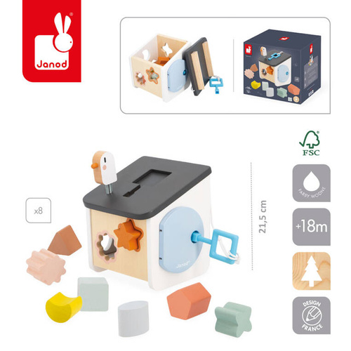 Janod - Drewniany sorter Domek dla ptaszków Sweet Cocoon 18 m +