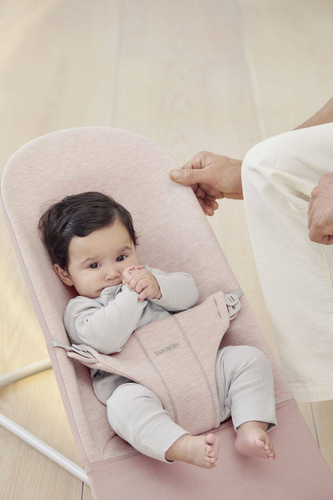 BABYBJORN - Bouncer Bliss - Light grey frame, 3D Jersey, Light pink