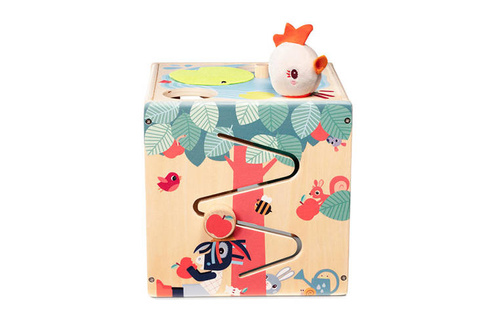 LILLIPUTIENS -Wooden activity cube - Farm 12 m+