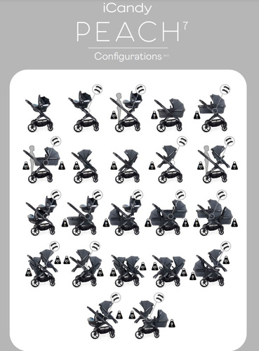 Peach 7 Pushchair and Carrycot, Blush