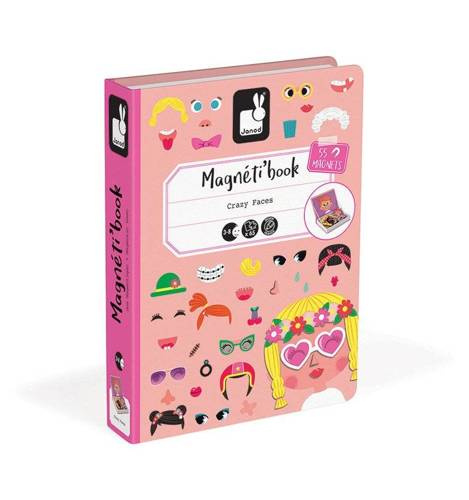 Janod - Magnetic puzzle Funny faces Girl Magnetibook collection 2018