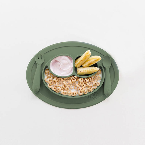 EZPZ - Silicone small plate with washer 2in1 Minimata, olive