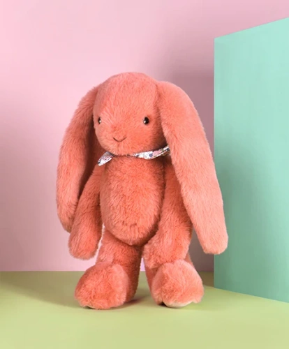 DOUDOU – Lapin Fleurette plush rabbit by Doudou et Compagnie, 35 cm, terracotta