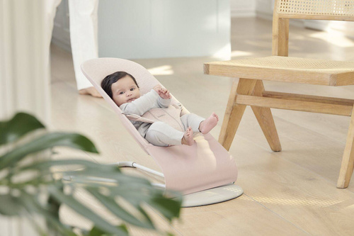 BABYBJORN - Bouncer Bliss - Light grey frame, 3D Jersey, Light pink
