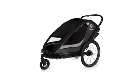 Hamax - Bike trailer for kids COCOON + Jogger wheel , double - Grey/black