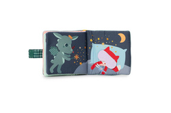 LILLIPUTIENS - Miękka mini-książeczka wielofunkcyjna z silikonowym gryzakiem Smok Joe 6 m+