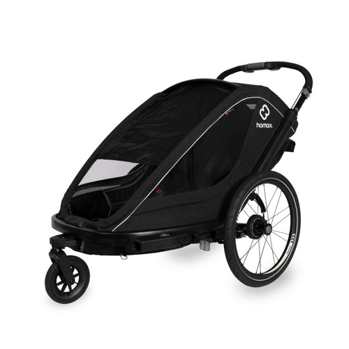 Hamax - Bike trailer for kids BREEZE + Jogger wheel, double - Back