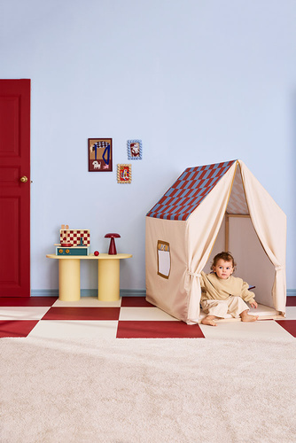 KID'S CONCEPT - play house tent dusty blue check