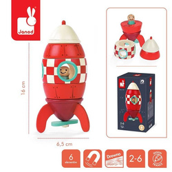 Janod - Wooden magnetic rocket