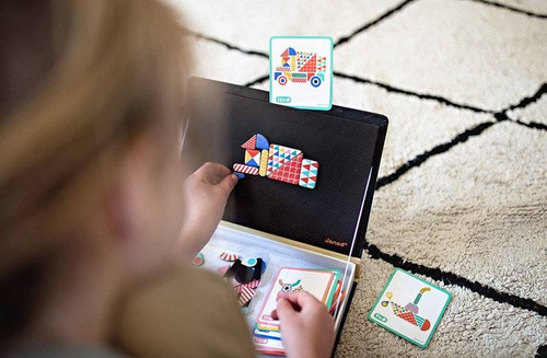 Janod - Magnetic puzzle Funny faces Boy Magnetibook collection 2018