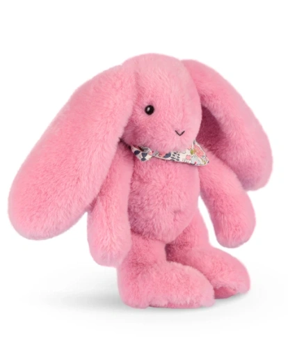 DOUDOU – Lapin Fleurette plush rabbit by Doudou et Compagnie, 25 cm, grenadine pink