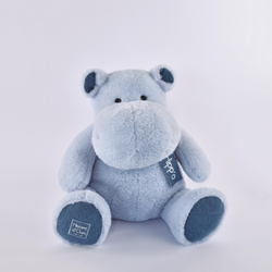DOUDOU – plush hippo Histoire d'Ours, 40 cm, light blue