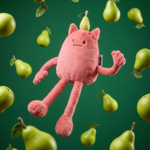 DOUDOU - MIAM! Britney Pear, 60 cm, pink pear