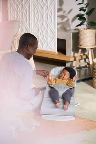 BABYBJÖRN - Bouncer Woven - Light Grey, Petal Quilt