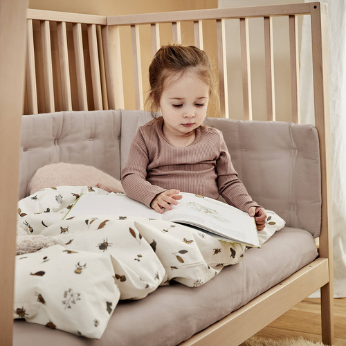 LEANDER - sheet for Junior cot, 2 pcs., cappuccino