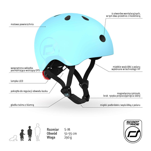 SCOOTANDRIDE - S-M helmet for children 3+ Blueberry