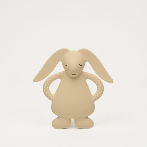 MOONIE - natural rubber rabbit teether, sand