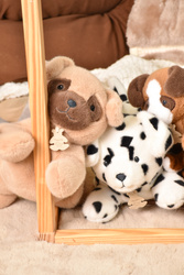 DOUDOU – Les P'tits Relax weighted plush dalmatian dog, Histoire d'Ours, 22 cm, white