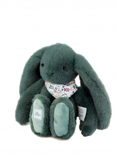DOUDOU – Lapin Fleurette plush rabbit by Doudou et Compagnie, 25 cm, eucalyptus green