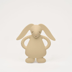 MOONIE - natural rubber rabbit teether, sand