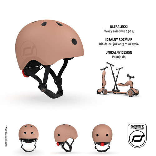 SCOOTANDRIDE - S-M helmet for children 3+ Mocha