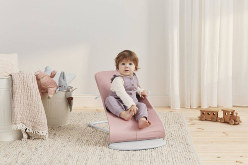 BABYBJORN - Bouncer Bliss - Light grey frame, 3D Jersey, Light pink