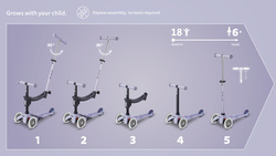 MICRO - Mini2Grow Deluxe LED scooter with handlebar, lavender mist