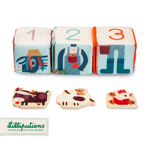 LILLIPUTIENS - A set of 3 multi-functional activation cubes with hidden elements Farma 18 m +