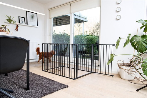 DogSpace - Max Multi Expandable Dog Pen Rectangle With Gate, Black (70x102cm)