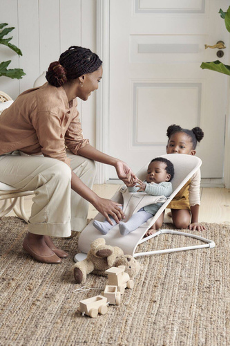 BABYBJORN - Bouncer Bliss - Light grey frame, 3D Jersey, Light beige