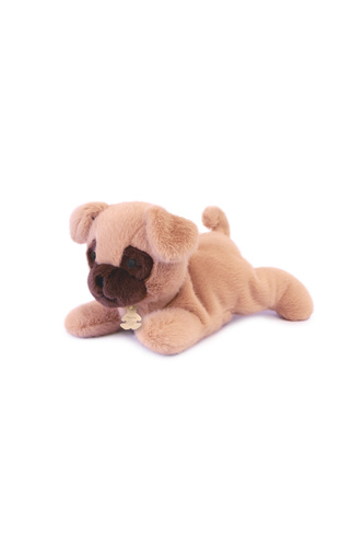 DOUDOU – Les P'tits Relax weighted plush pug dog, Histoire d'Ours, 22 cm, white