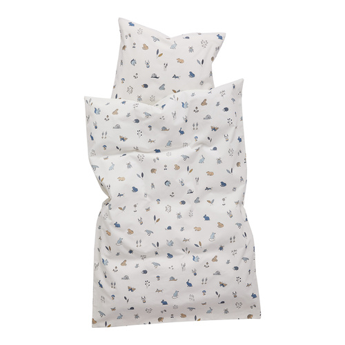 Leander - Baby bedding, 70x100 cm, Forest, Organic Cotton, Dusty Blue