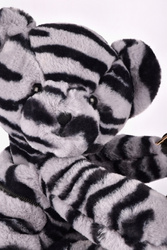 DOUDOU – plush zebra-patterned teddy bear shoulder bag, Doudou et Compagnie, black and white zebra