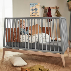 LEANDER - sheet for baby cot 2 pcs, cool grey