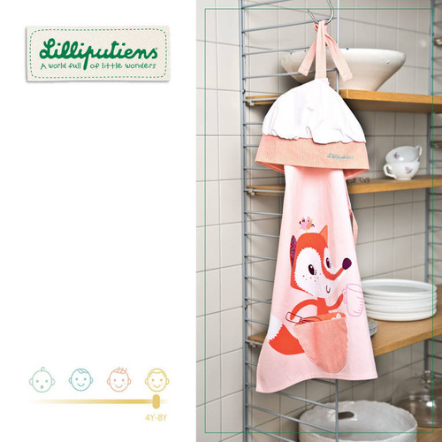 LILLIPUTIENS - Apron and chef's hat Little cook, Alice the fox, 4+