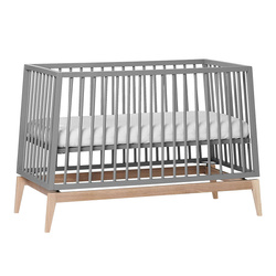LEANDER - LUNA™ baby cot 0-3 yrs, Grey/Oak + Conversion kit