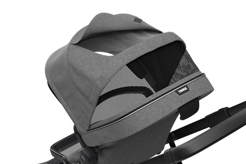 Thule Sleek + Bassinet + Main Seat - Grey Melange on Black