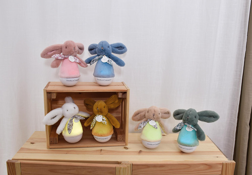 DOUDOU - musical night light Lapin Doudou Culbuto, Doudou et Compagnie, 16 cm, sandy beige