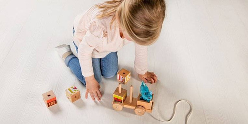 LILLIPUTIENS - Wooden food truck with 4 puzzle pieces Rhino Marius 12 m +