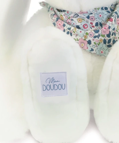 DOUDOU ET COMPAGNIE – Lapin Fleurette plush rabbit, 50 cm, white