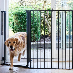 DogSpace - Rocky L Extra Tall Multi Expandable Pet Gate, Black (90-221cm)