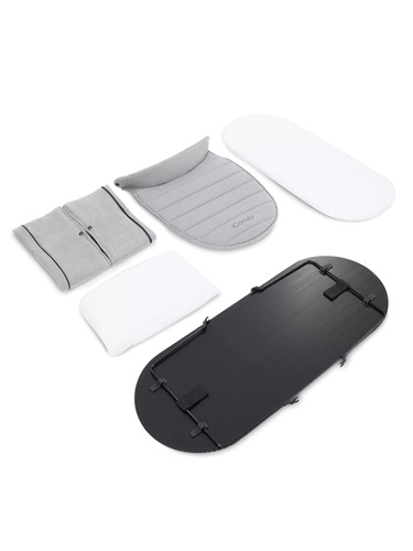 Peach 7 2nd Carrycot Fabric,  Light Grey