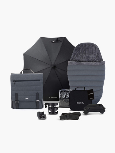 iCandy Peach 7 Pushchair and Carrycot Dark Grey - Complete Bundle