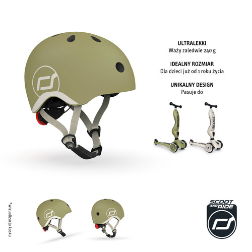 SCOOTANDRIDE - XXS-S helmet for children 1-5 years Olive