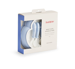 BABYBJÖRN - Baby Plate and Spoon - Powder Blue