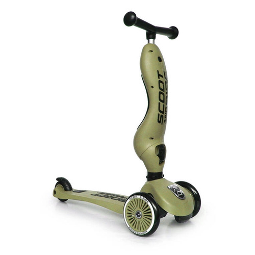 SCOOTANDRIDE - Highwaykick 2in1 Ride and scooter 1-5 years Olive