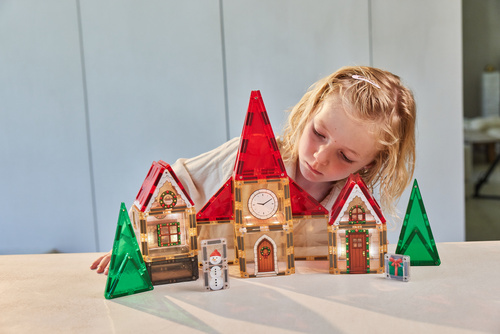CLEVERCLIXX – Christmas Village Advent Calendar magnetic tiles - 46 el.